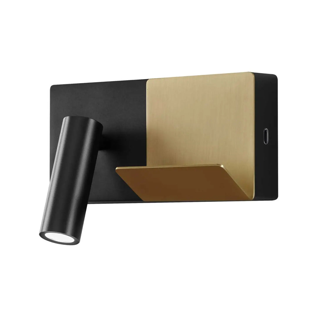 Applique E-lamp Mini noire en aluminium