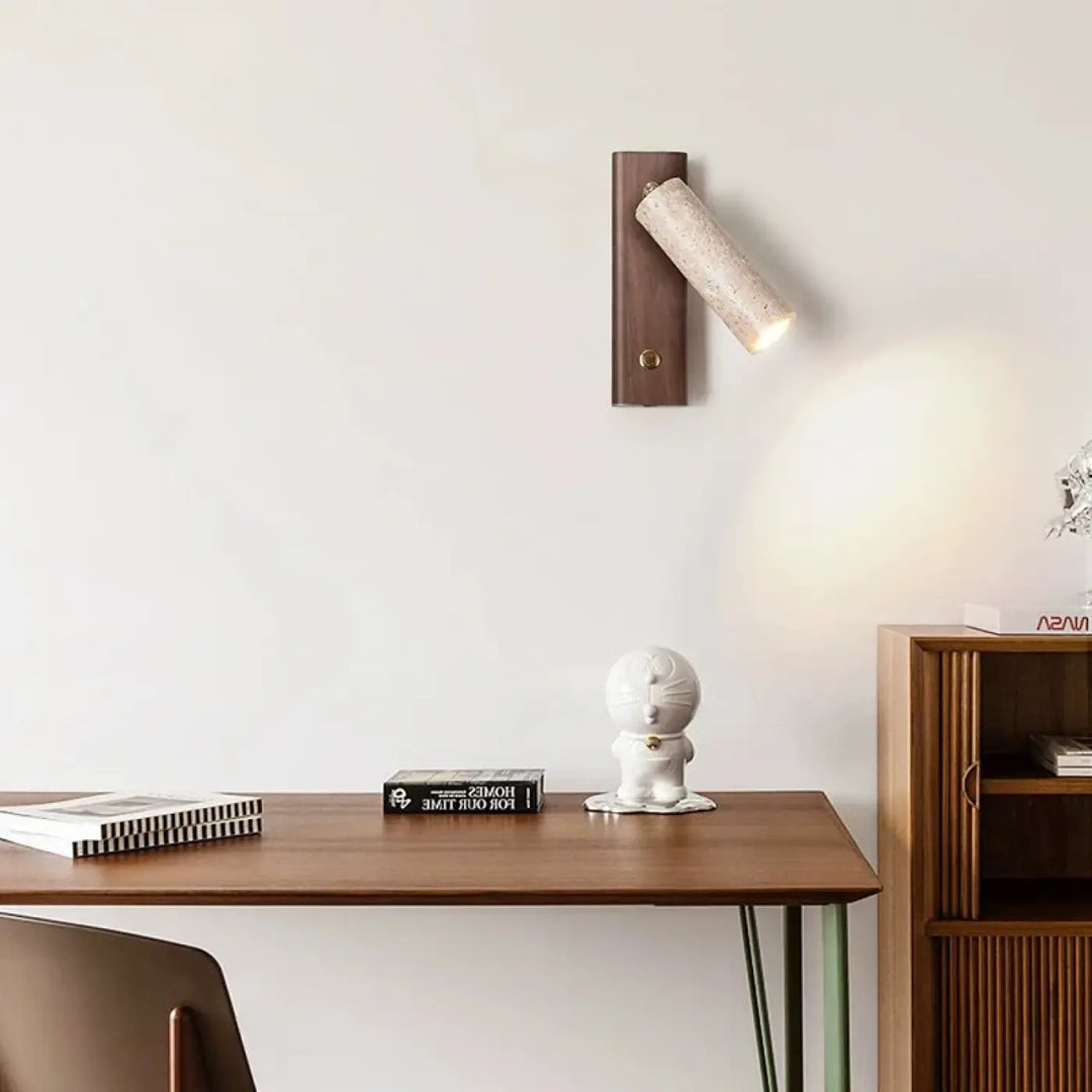 Applique moderne en bois avec interrupteur style chic