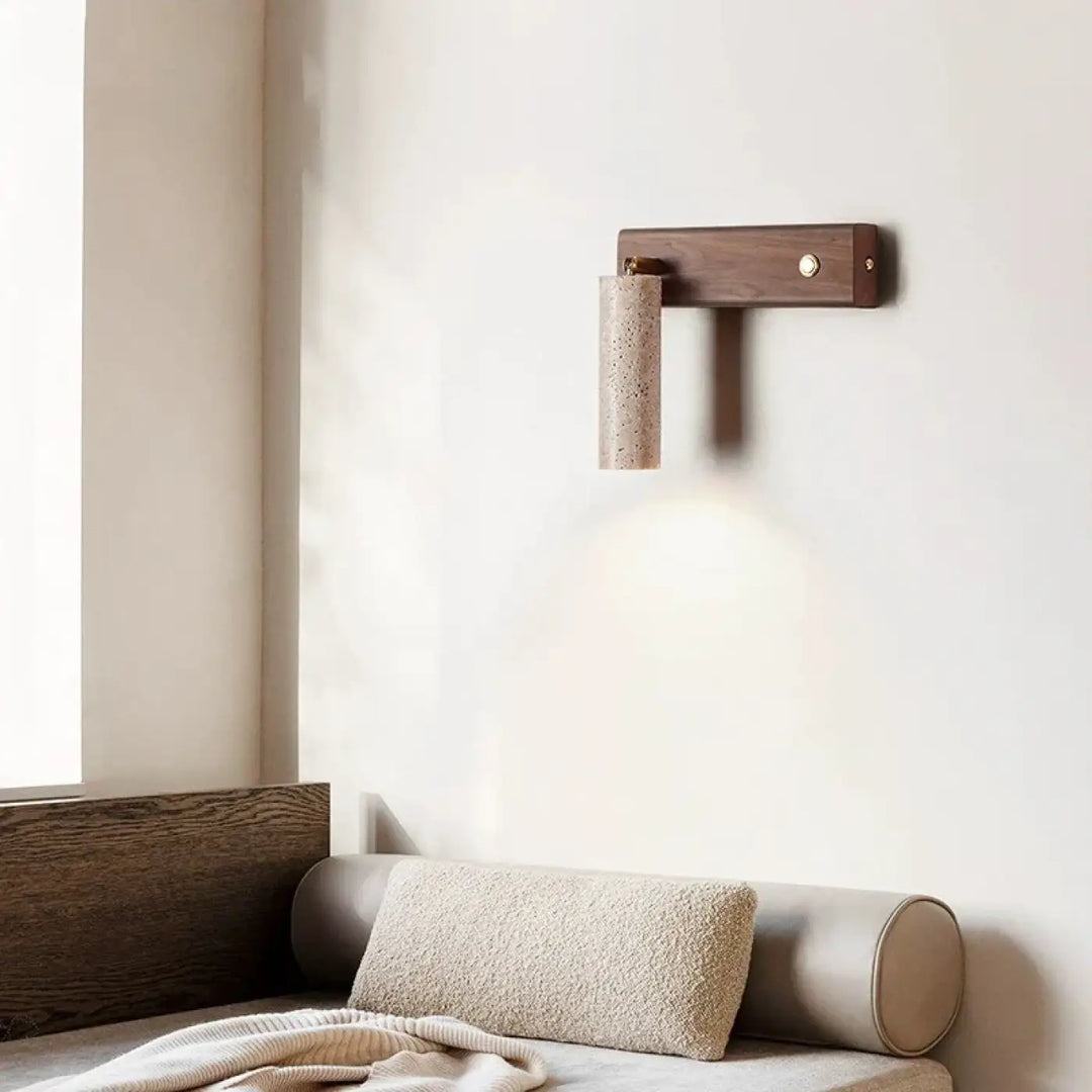 Applique moderne en bois avec interrupteur style chic