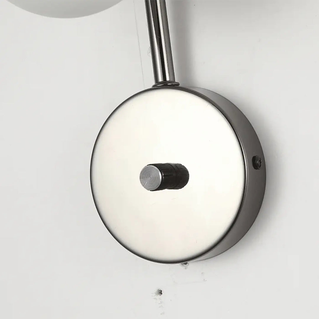 Applique Murale Avec Abat-Jour En Marbre Et Globe Opalin


