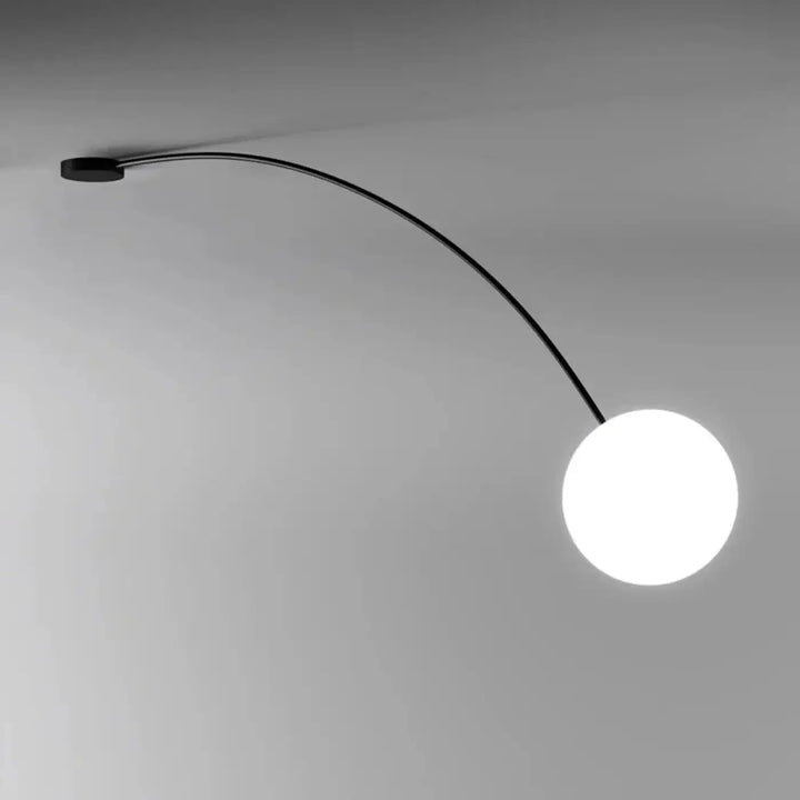 Applique murale arc noir minimaliste à lumière blanche