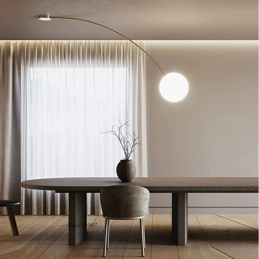 Applique murale arc noir minimaliste à lumière blanche