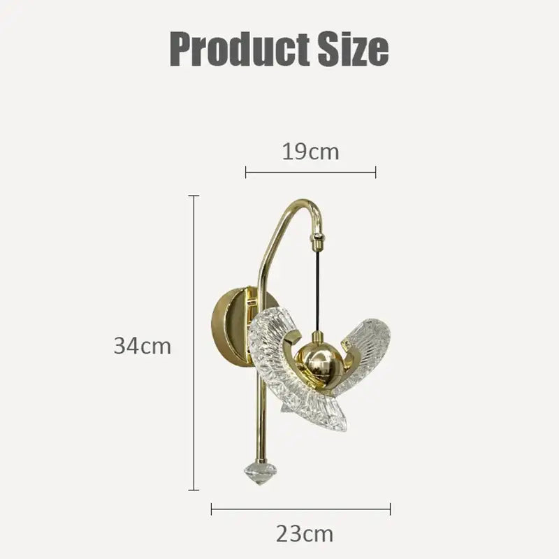 Applique Murale Art Déco En Aluminium Avec Design Original Doré