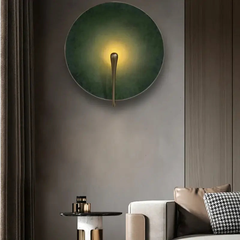 Applique Murale Artistique Cercle Coloré Et Laiton Fin


