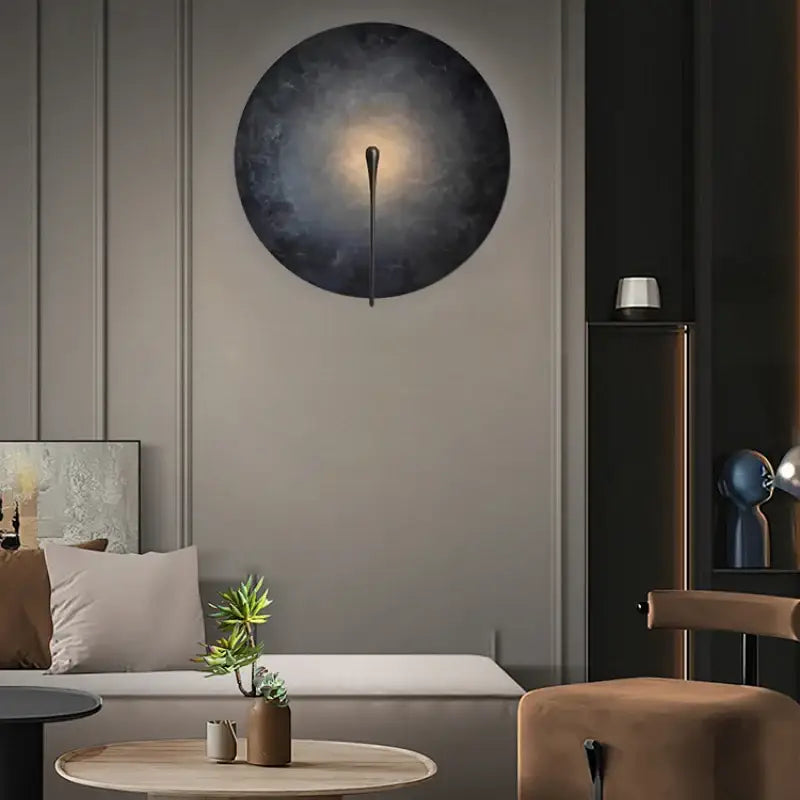 Applique Murale Artistique Cercle Coloré Et Laiton Fin

