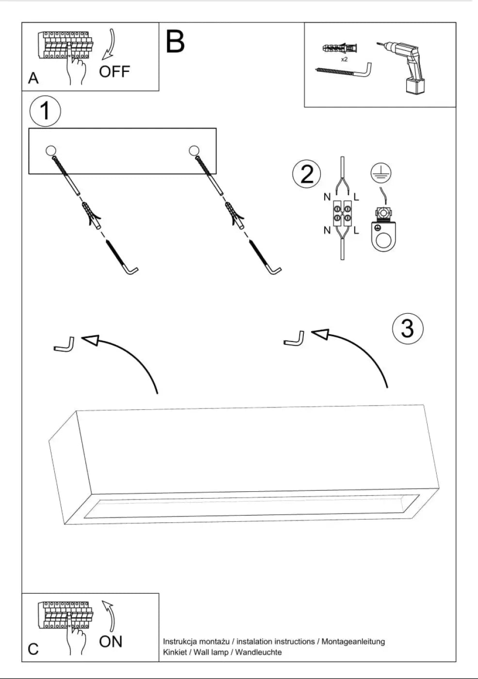 Schéma d'installation du luminaire