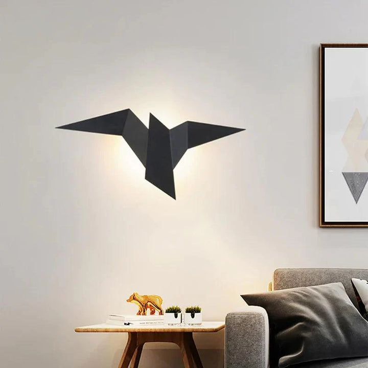 applique murale oiseau noir