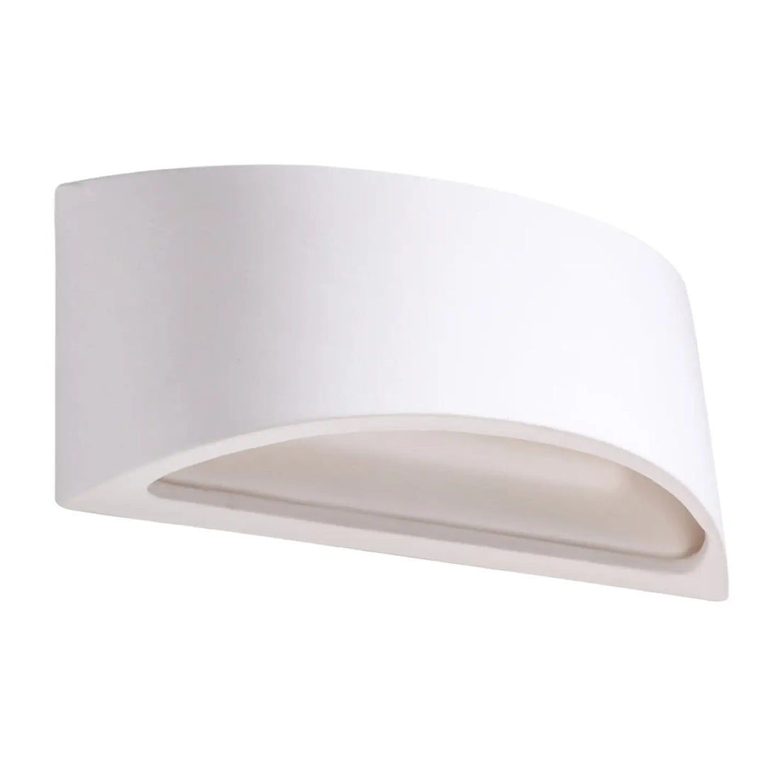 Applique murale vixen blanche en céramique avec design incurvé et enduit structuré pour éclairage moderne