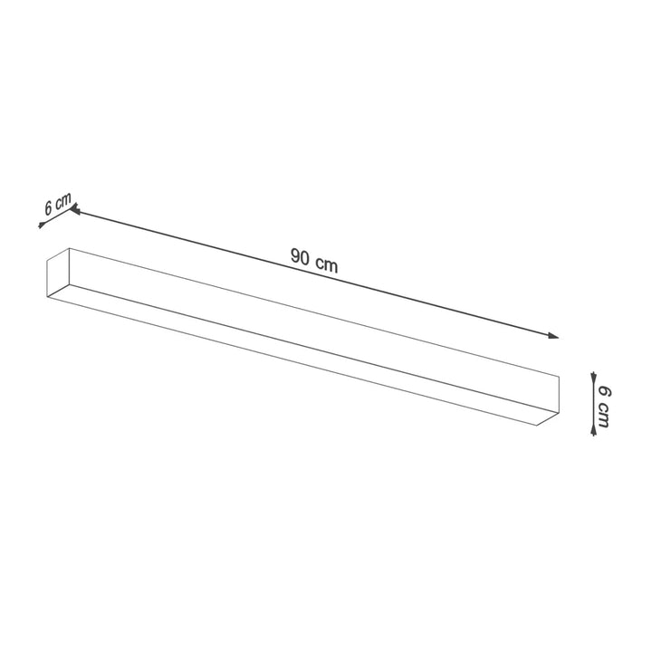 Luminaire plafonnier pinne 90 blanc 90 cm long 6 cm large lampe suspendue avec paramètres d’éclairage optimisés collection pinne