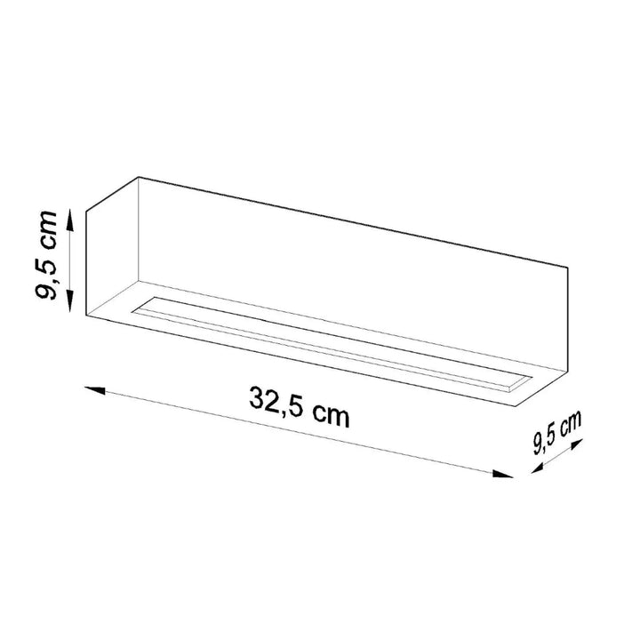 Applique murale moderne vega en céramique avec design élégant et dimensions 32,5 x 9,5 cm pour belle lumière