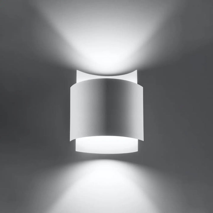 Applique murale impact blanc avec design original fera en forme cylindrique courbe luminaire mural intemporel