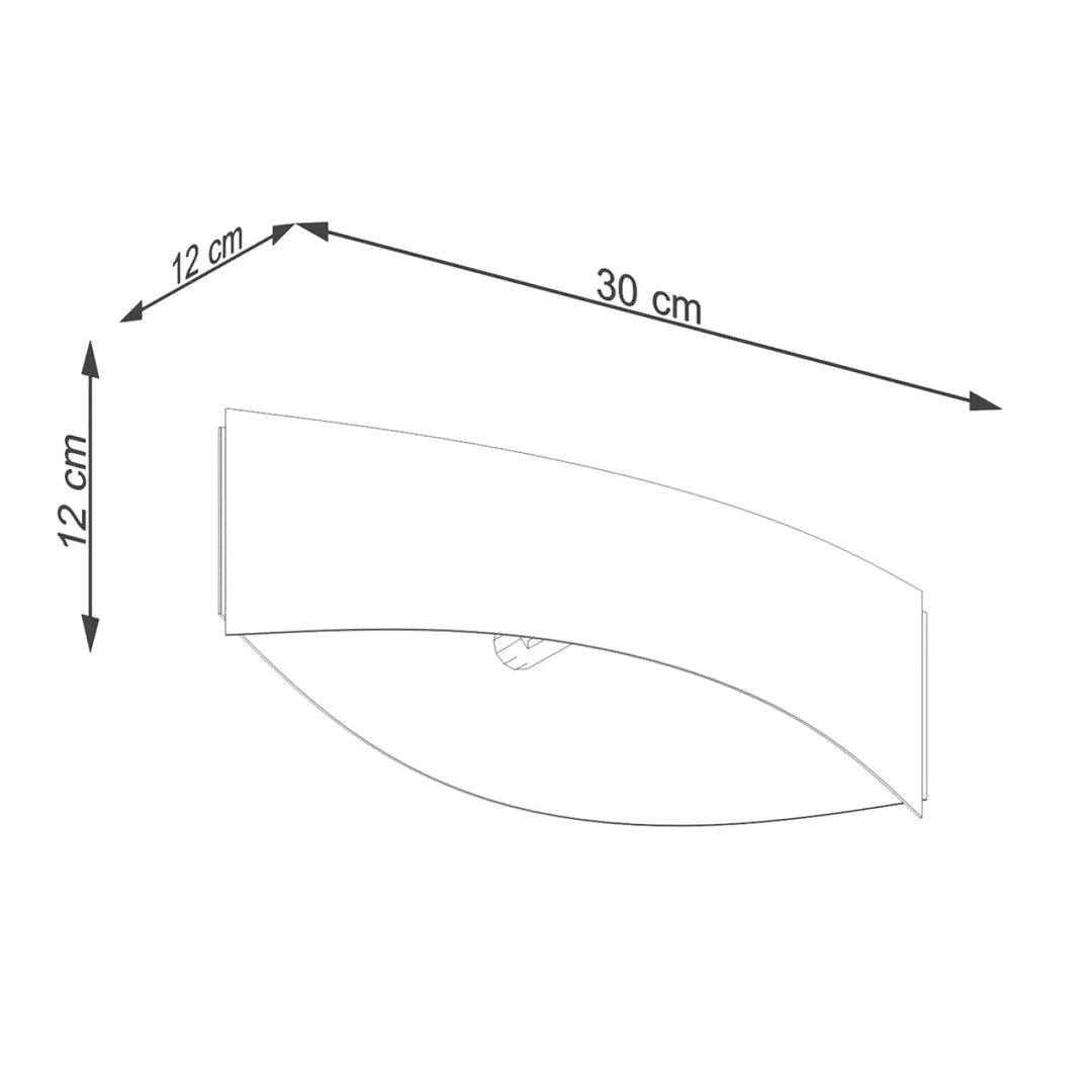 Applique toni blanc de 30 cm avec design moderne incurvé pour une décoration subtile aux couleurs classiques
