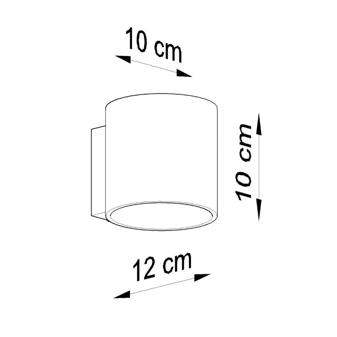 Applique murale moderne vici cylindrique en métal avec un diamètre de 10 cm et hauteur de 12 cm pour une atmosphère unique