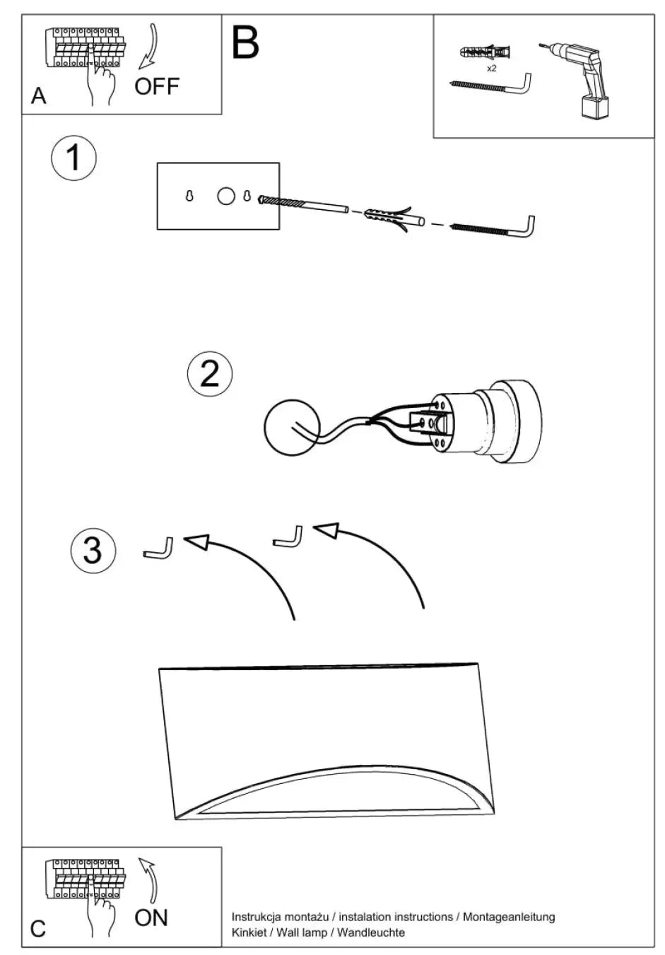 Schéma d'installation du luminaire