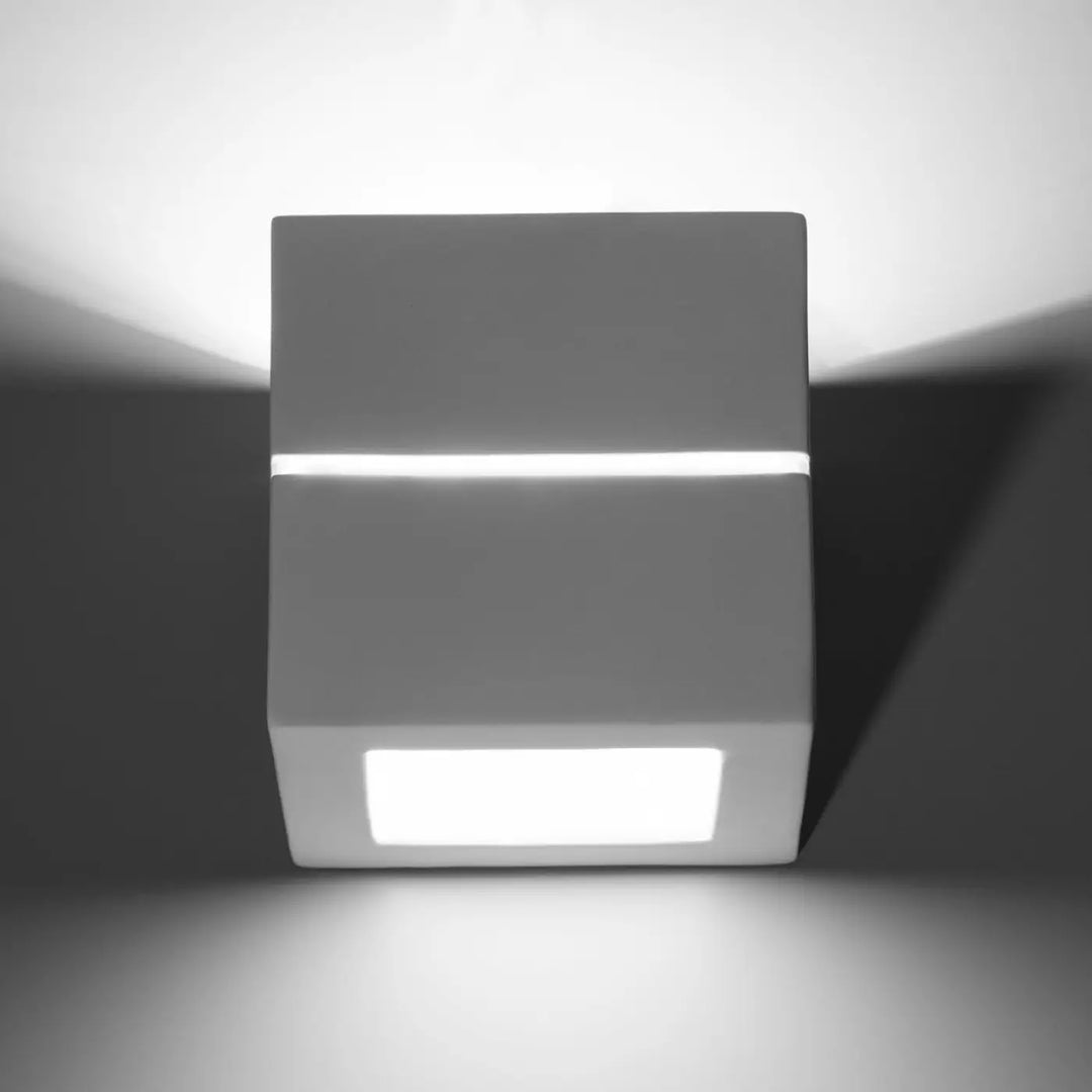 Applique murale céramique leo line grise mate avec deux bandes led horizontales pour belle lumière moderne et fonctionnelle