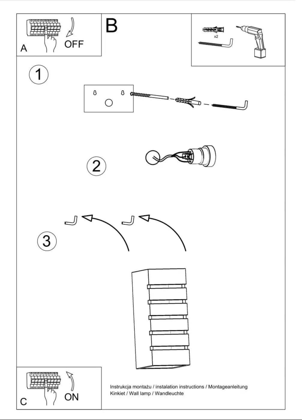 Schéma d'installation du luminaire