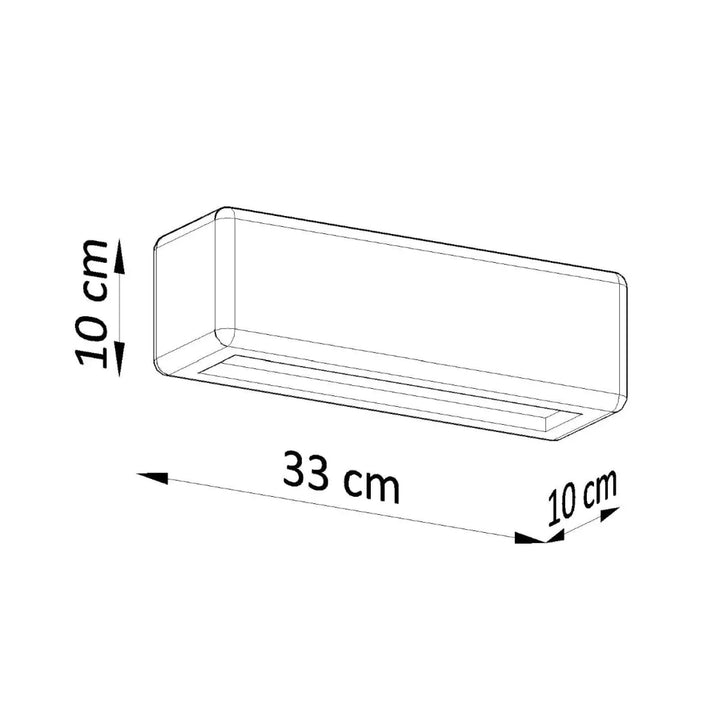 Applique murale céramique subani avec étagère en verre rectangulaire 33 cm long et 10 cm profond moderne