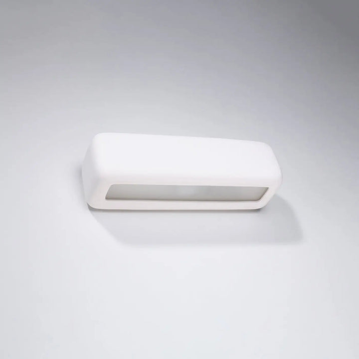Applique murale céramique moderne subani avec luminaire led rectangulaire blanc et design épuré en plastique lisse