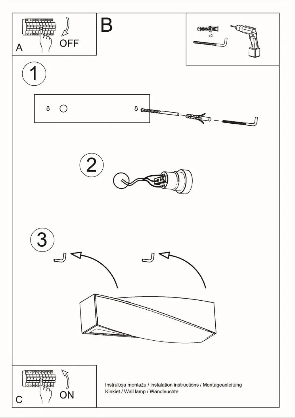 Schéma d'installation du luminaire