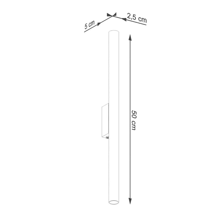 Applique murale pastelo 2 blanc de 50 cm avec design moderne cylindrique pour lampe extérieure série pastelo