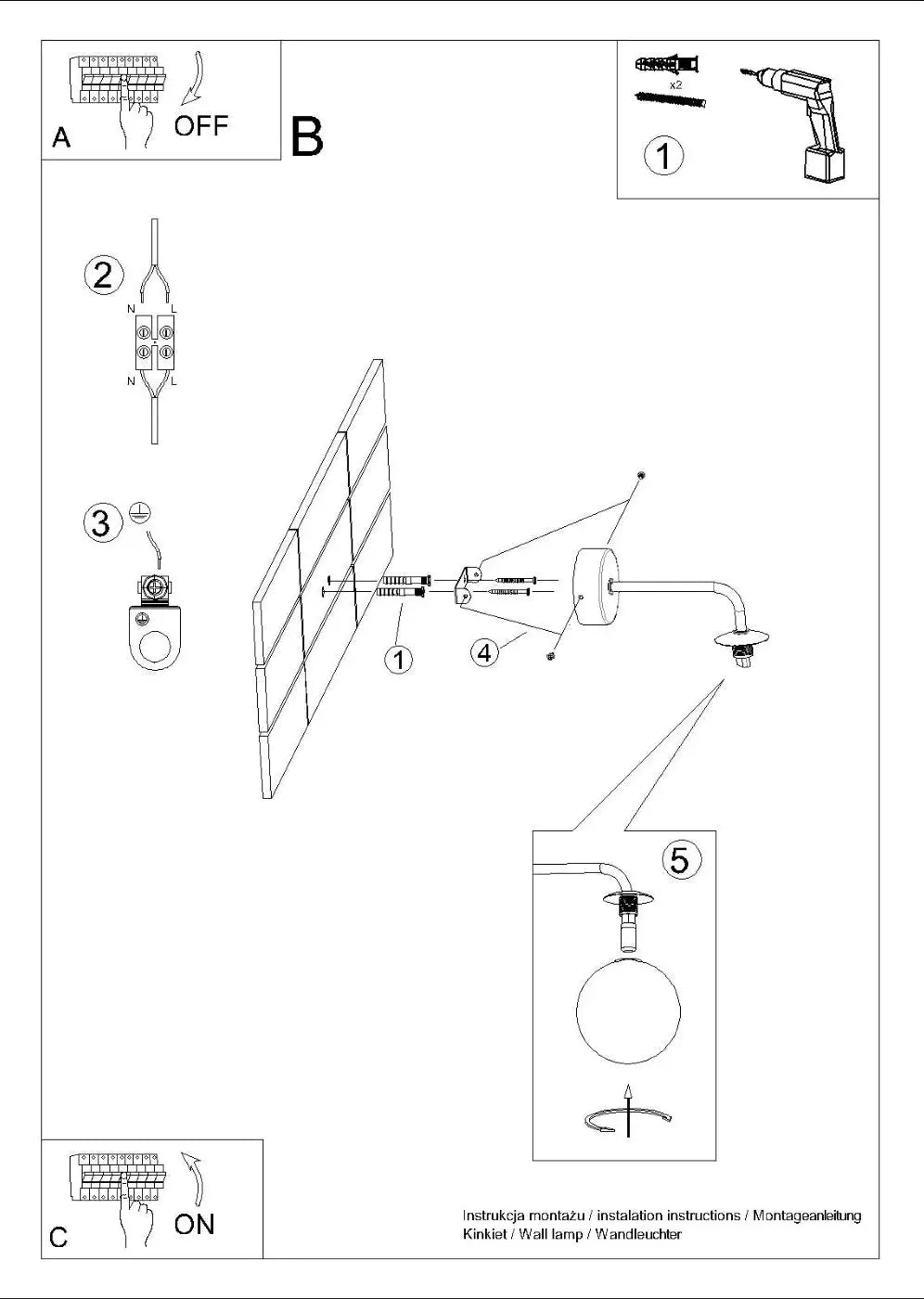 Schéma d'installation du luminaire