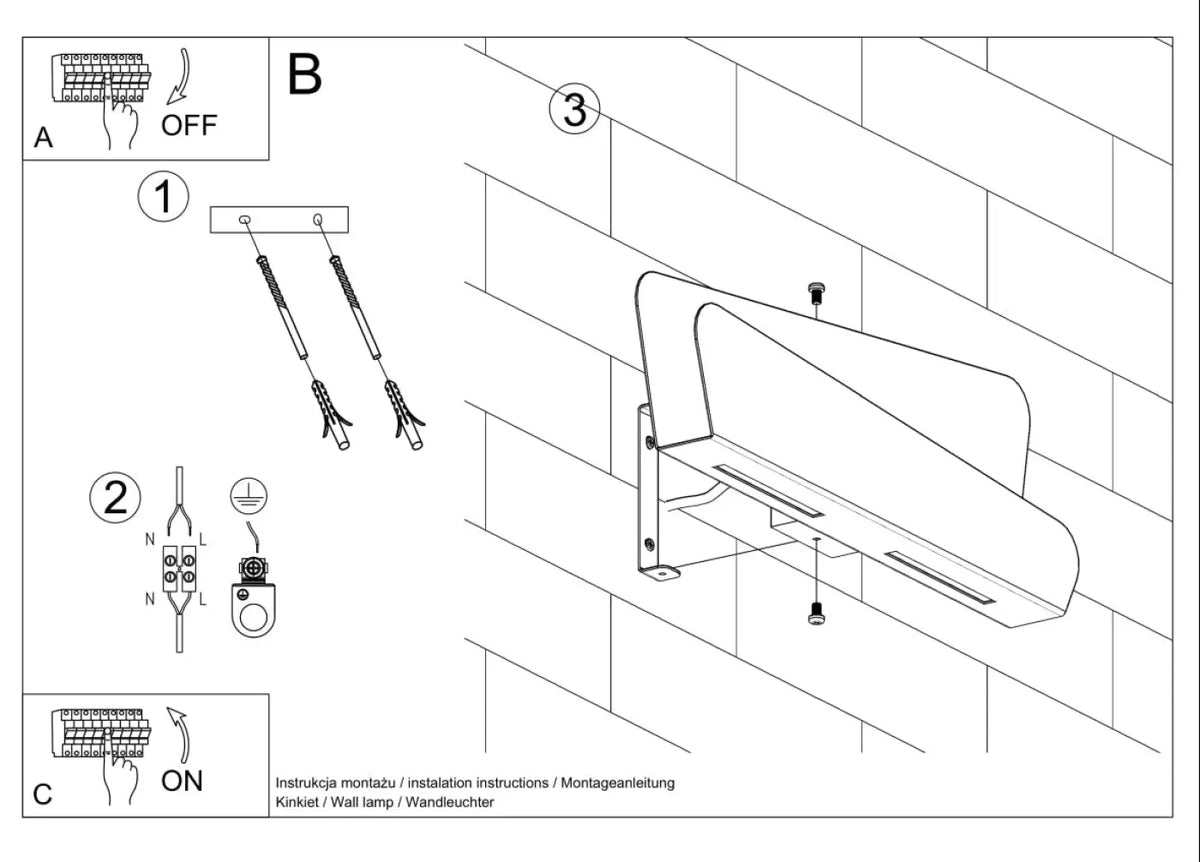 Schéma d'installation du luminaire