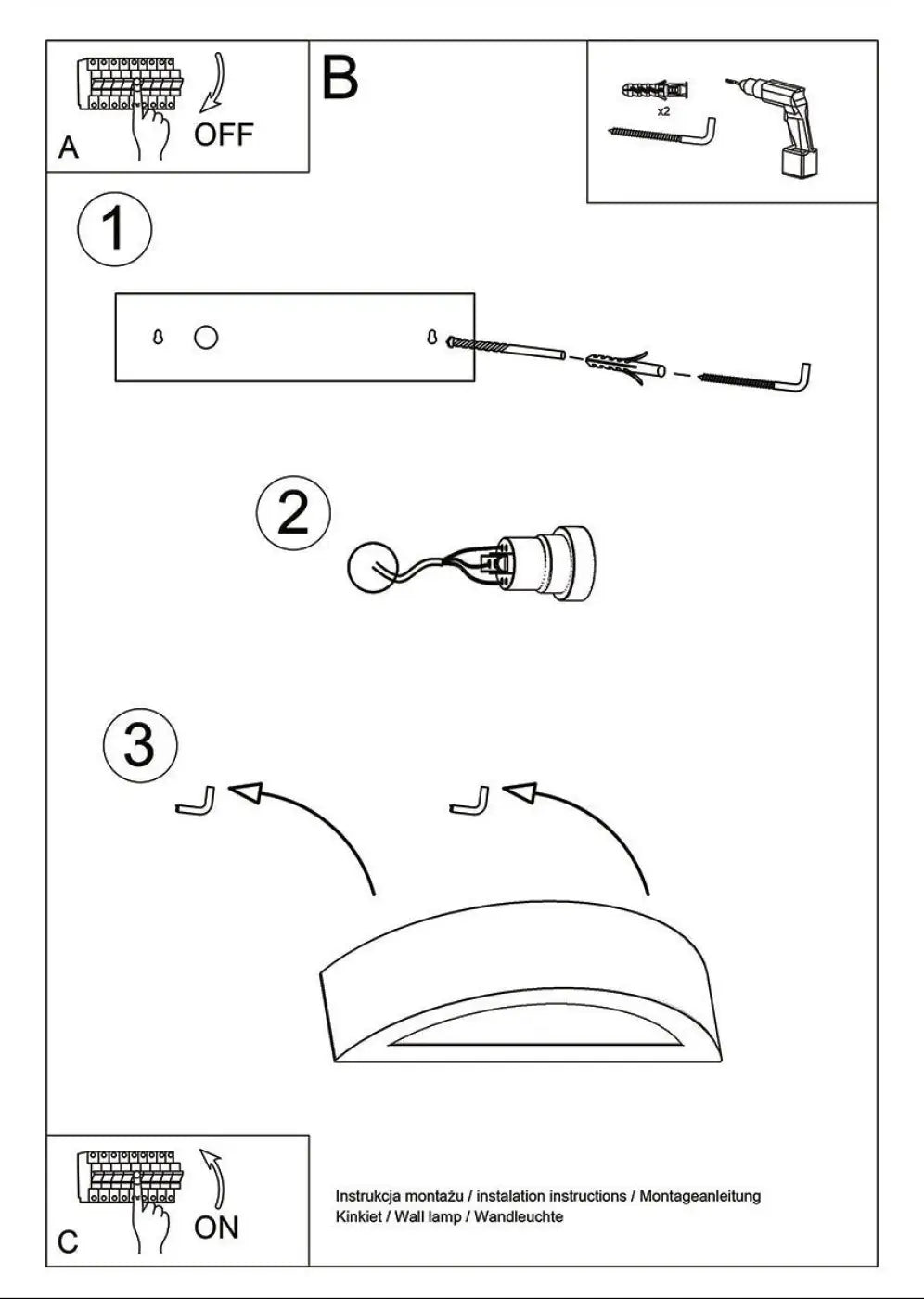 Schéma d'installation du luminaire