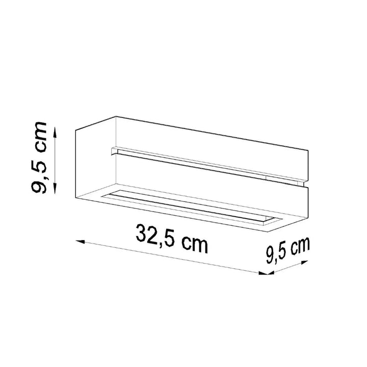 Applique murale en céramique moderne vega line de couleur blanche avec dimensions 32,5 x 9,5 x 9,5 cm offrant une belle lumière