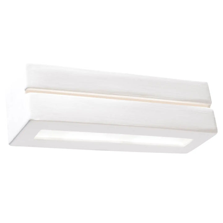 Applique murale céramique vega line blanche avec deux bandes led horizontales pour une belle lumière moderne