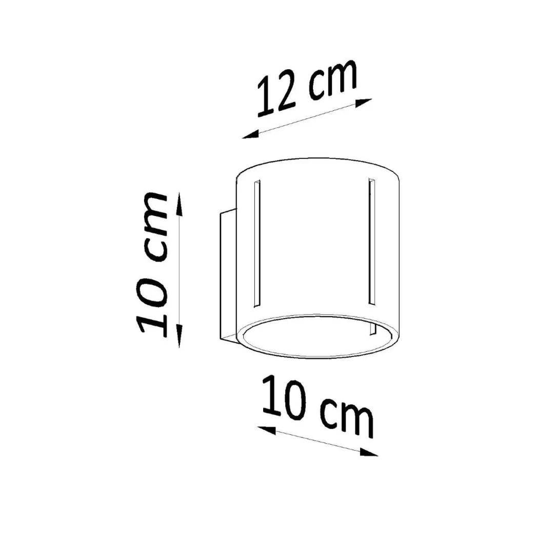 Applique murale inez blanche cylindrique avec perforation linéaire et dimensions compactes pour décoration moderne