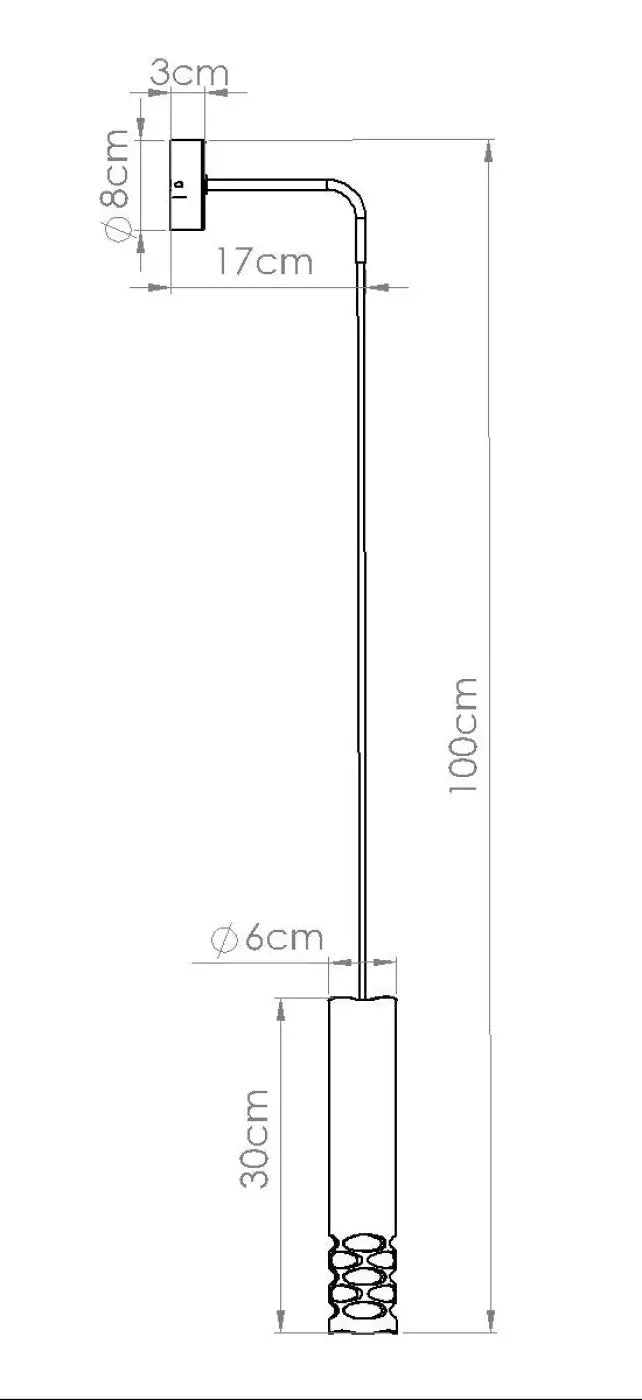 Schéma des dimensions de l'applique murale Liro