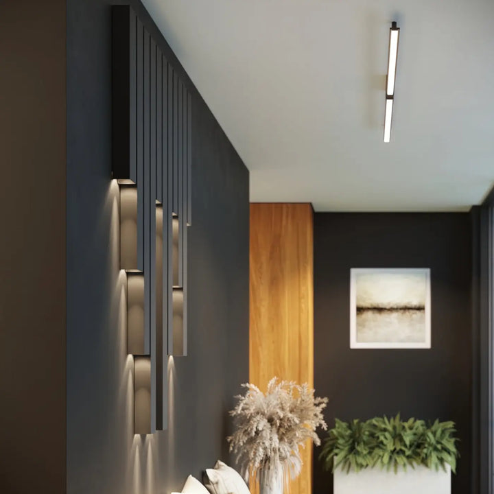 Applique murale freya 90 blanc compose dappliques murales moderne verticale avec led intégré disponible en cinq coloris