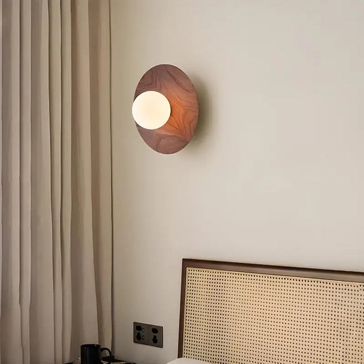 Applique Murale Effet Bois À Cercle Plat Design