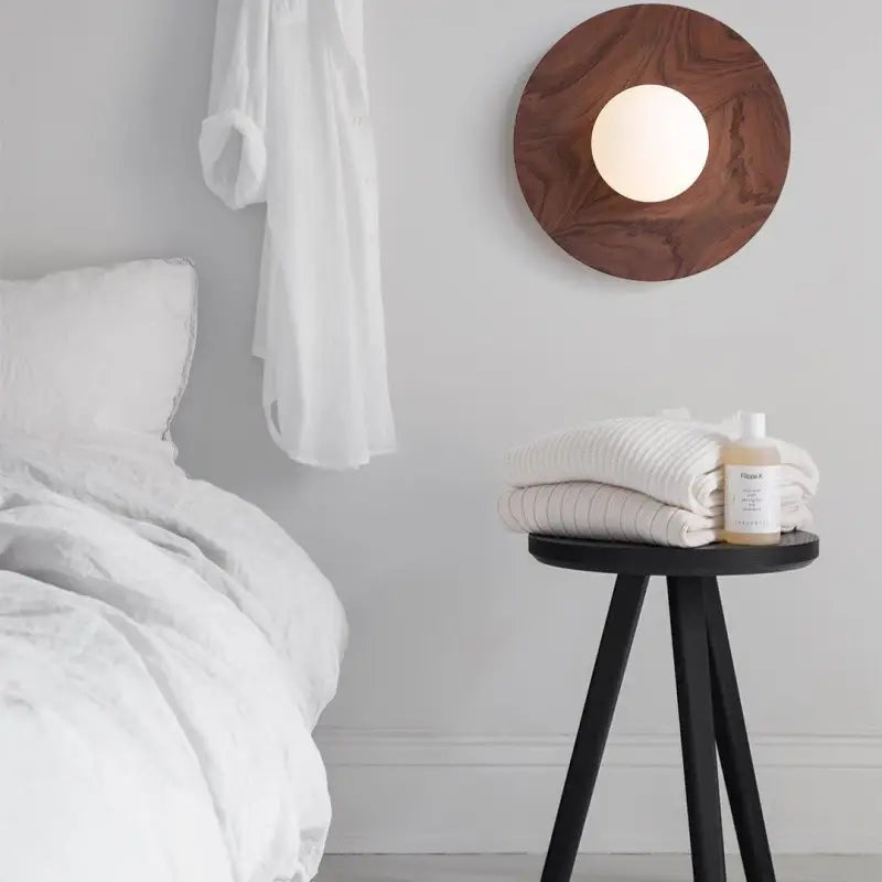 Applique Murale Effet Bois À Cercle Plat Design