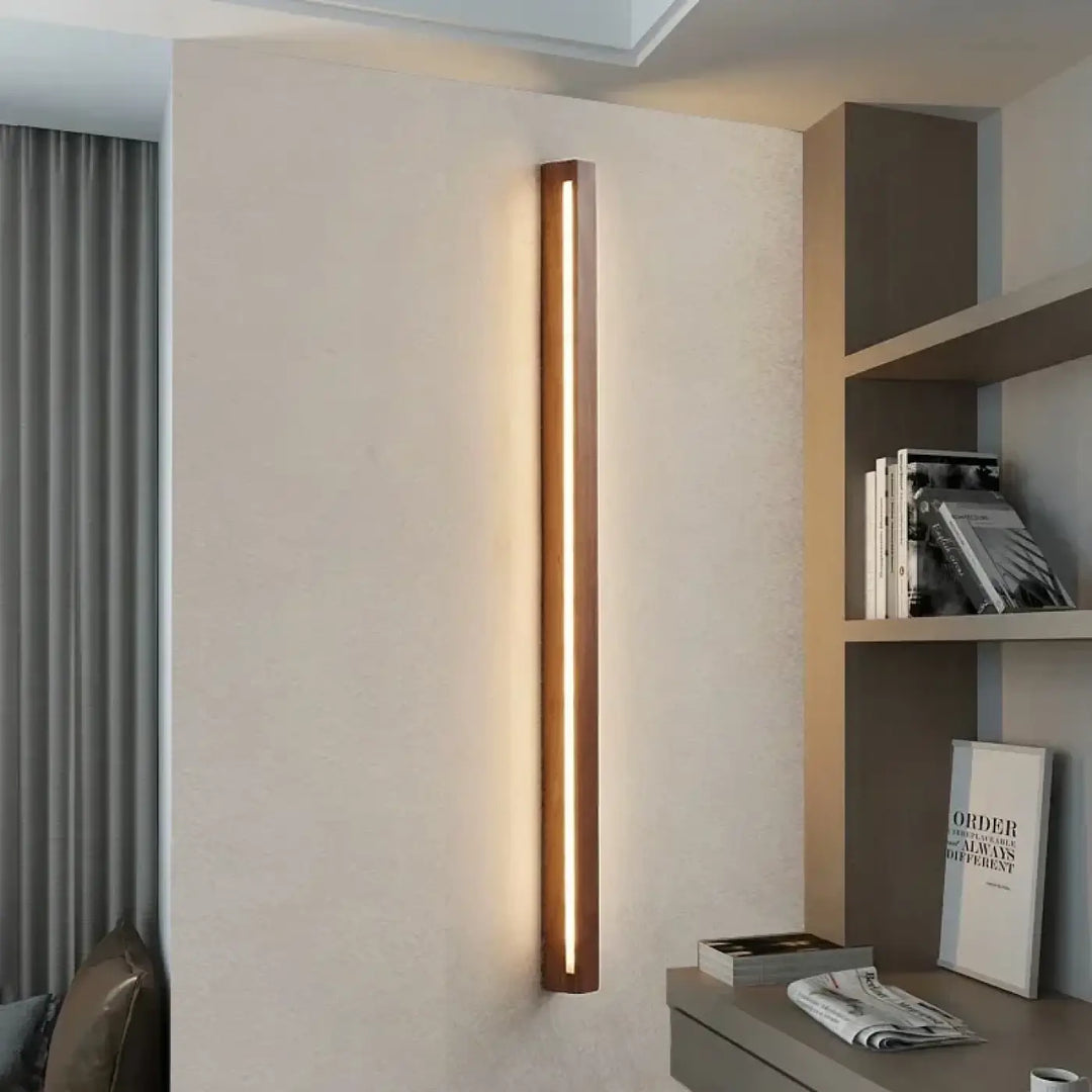 Applique Murale En Bois Et À LED Au Style Scandinave Et Zen En Bois