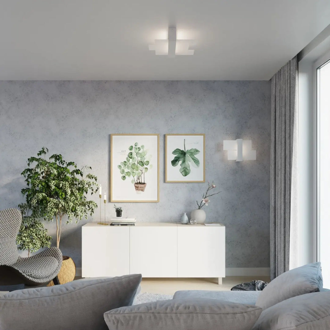 Applique murale blanc dans un salon