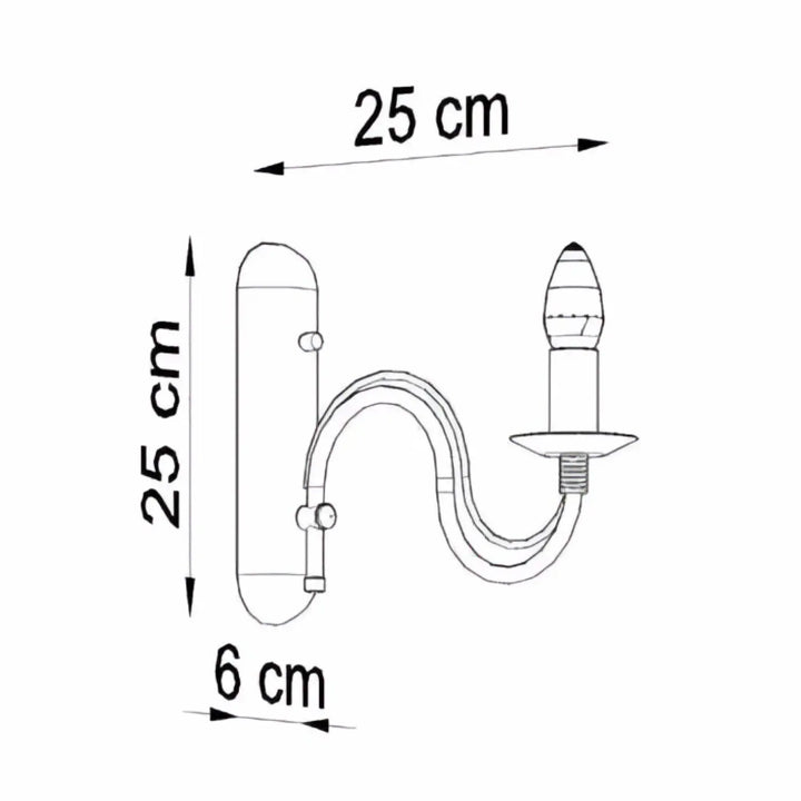 Applique murale classique minerwa avec bras en verre incurvé et ampoule flamme e14 style charme d un bougeoir