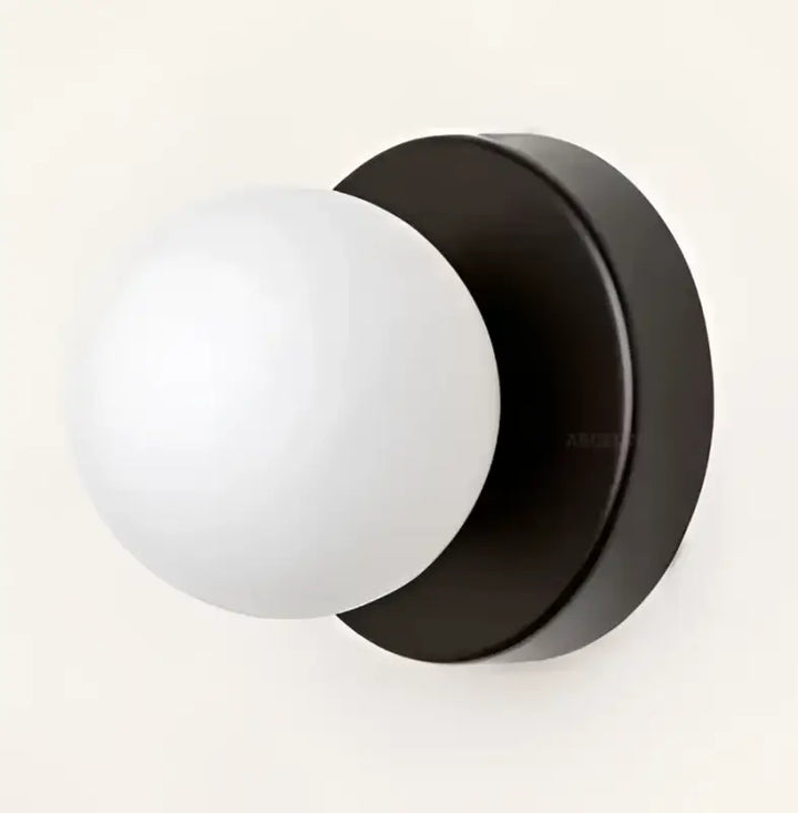 Applique Murale Boule Blanche Avec Support Coloré Design