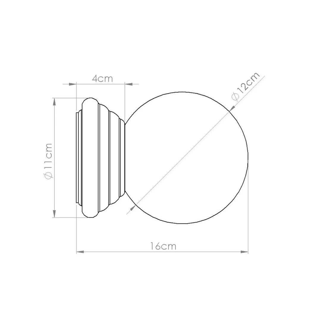 Applique murale zori orange avec bouton décoratif classique en base cannelée et tête sphérique lisse parfaite pour lampe zori et belle décoration aux qualités esthétiques