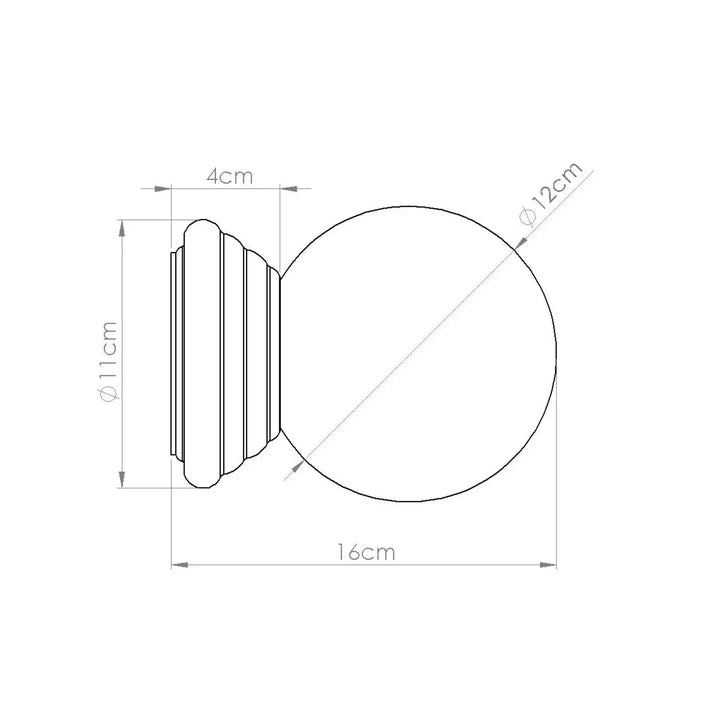 Applique murale zori orange avec bouton décoratif classique en base cannelée et tête sphérique lisse parfaite pour lampe zori et belle décoration aux qualités esthétiques
