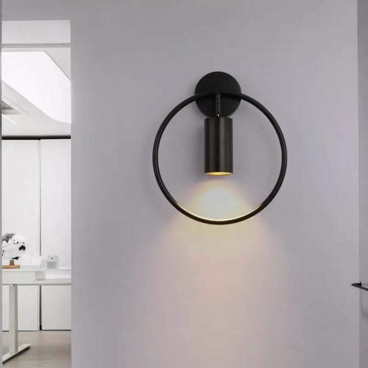 Applique Murale Bronze Doré Design Cercle Cylindre