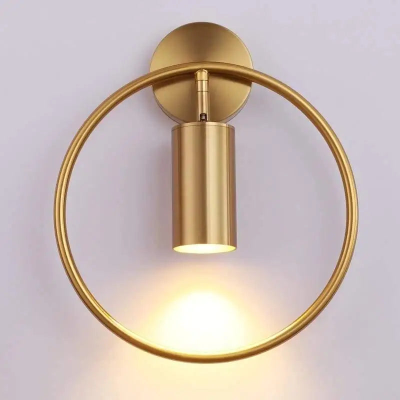 Applique Murale Bronze Doré Design Cercle Cylindre