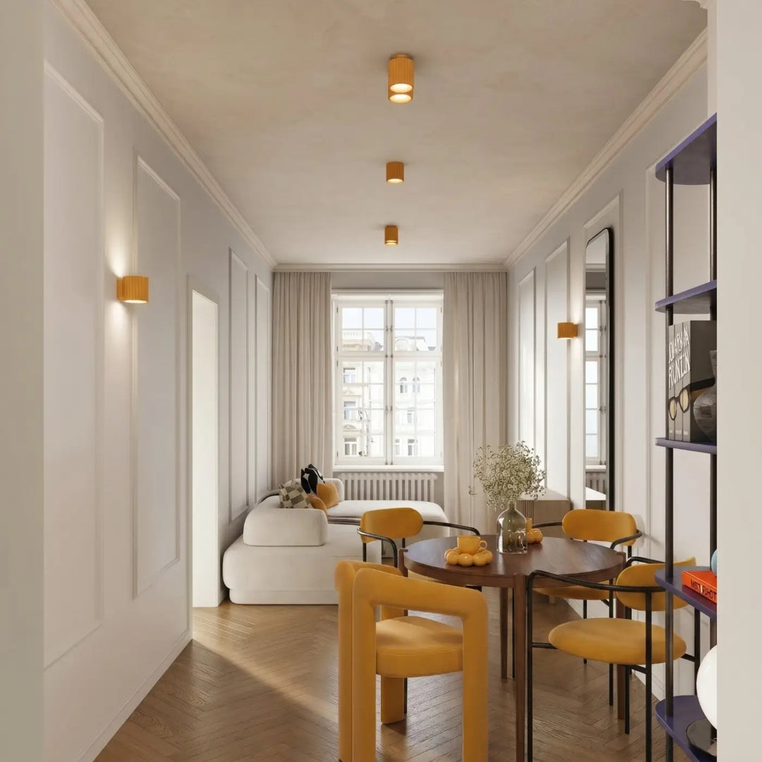 Applique murale jaune dans un intérieur contemporain