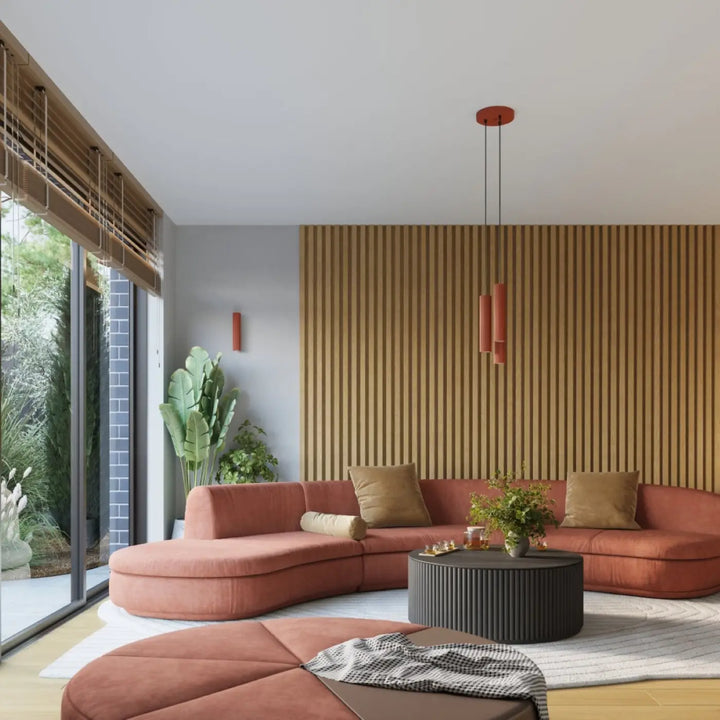 Applique Murale ocre rouge dans un intérieur contemporain