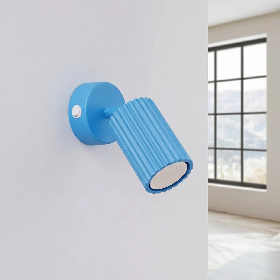 Applique Murale bleu clair éteinte, vue rapprochée