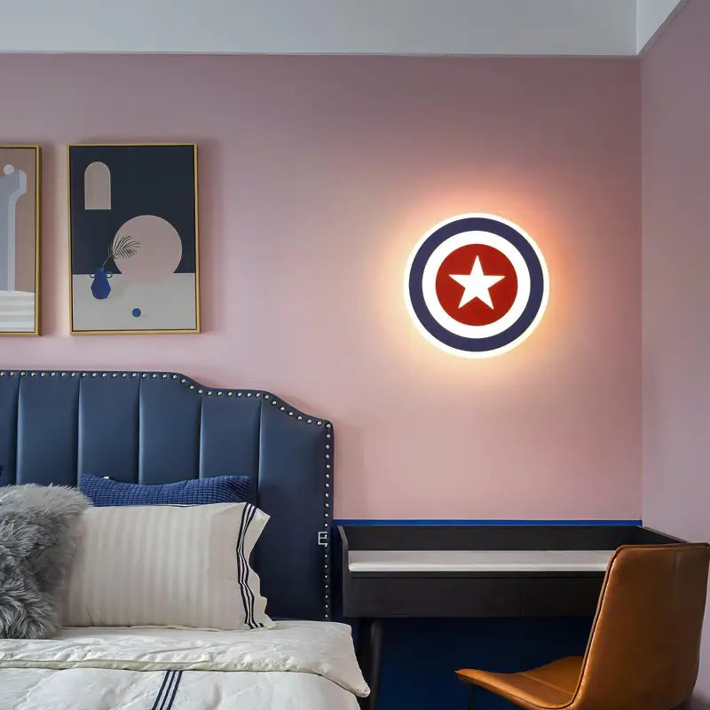 Applique Murale Captain America Bouclier en Aluminium