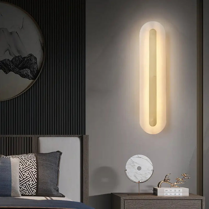 Applique Murale Chambre Tête De Lit Dorée Longue En Marbre