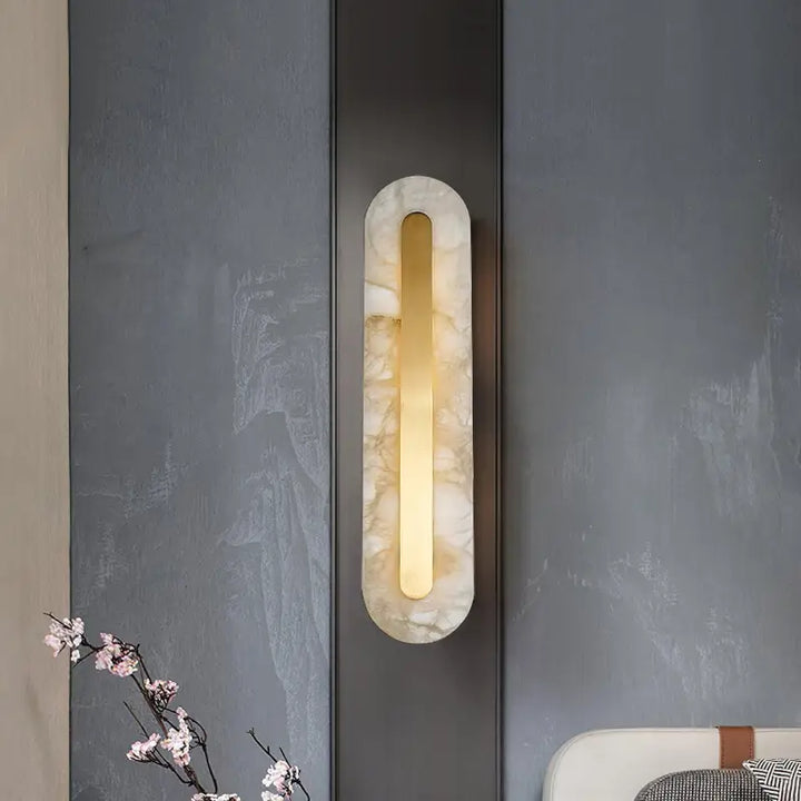 Applique Murale Chambre Tête De Lit Dorée Longue En Marbre
