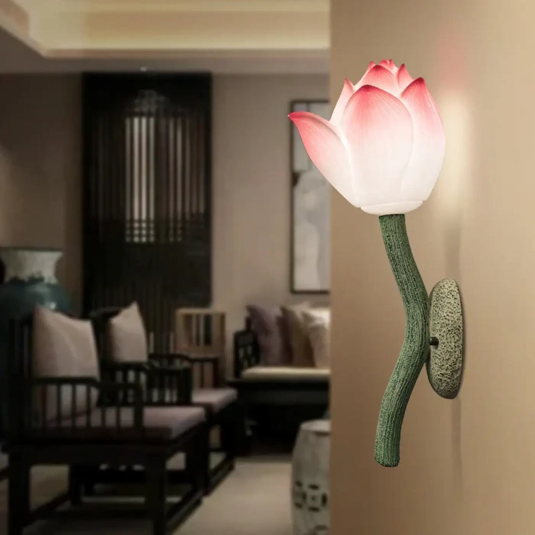 Applique murale chinoise en forme de lotus élégant et chic
