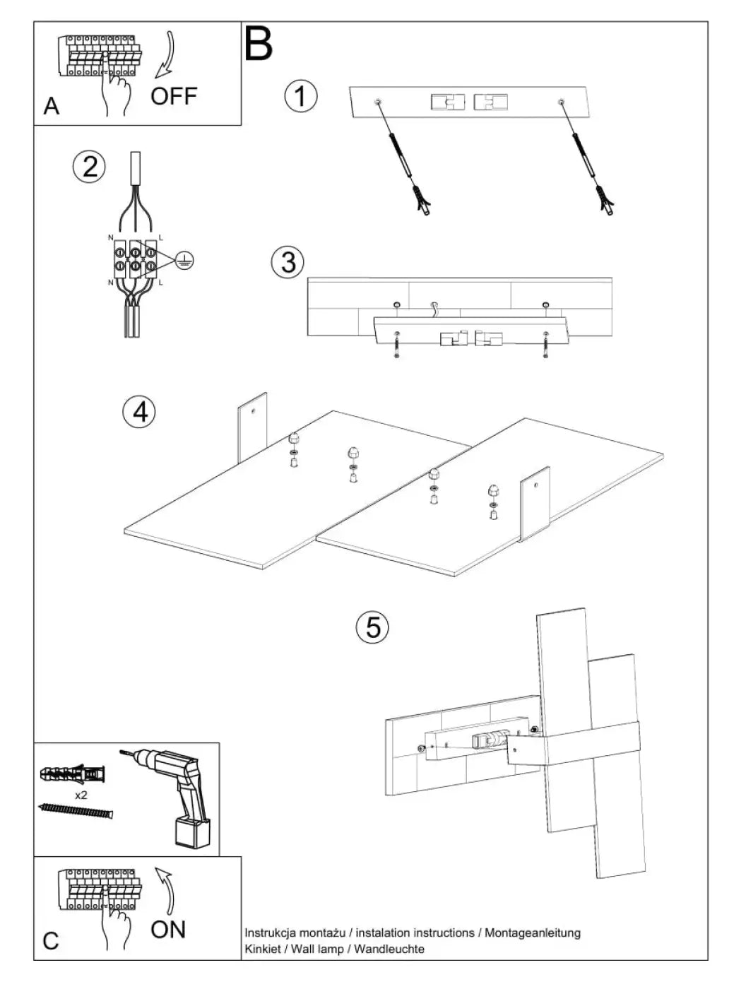 Schéma d'installation du luminaire
